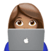 👩🏽‍💻 woman technologist: medium skin tone display on Apple